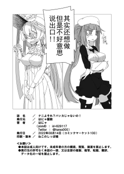 Page 22 of C100)Nani yo sore? Bakkajanai no!