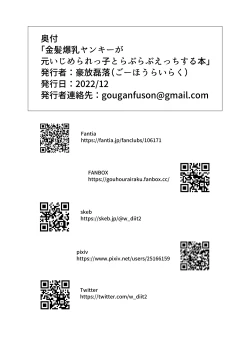 Page 95 of Kinpatsu Bakunyuu Yankee ga Moto Ijimerarekko to Love Love Ecchi suru Hon