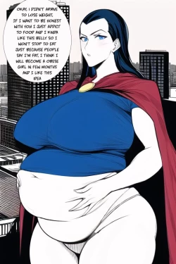 Page 11 of Expanding Heroine:Confronting the Virus Villain, Page 1 to 12,,, Weight gain anime girl, bbw, ssbbw, stuffing belly, SuperHero who gain a lot of weights because of a food addiction.