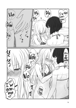 Page 13 of Umi de Roshutsu Play Shichau Yuriple | A yuri couple does exhibitionism at the beach