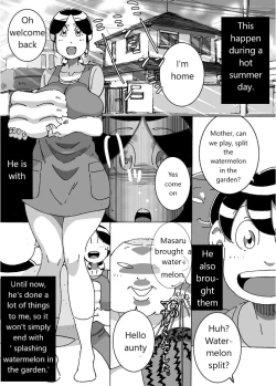 Page 1 of Maseo's Plan. Son Plays Suikawari While Mother Is Pounded by a Different Kind of Stick