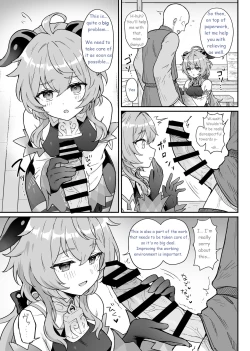 Page 4 of Ganyu-chan ga Shigoto to Seiyoku Shori o Otetsudai suru Hon. | A book in which Ganyu helps you out with your work and sexual urges.