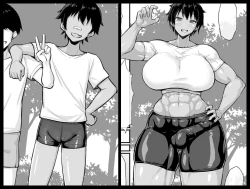 Page 1 of Sunen-buri ni Atta Shin'yuu ga Choushin Futanari Kasshoku Kin'niku Musume ni Natte ita