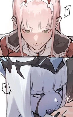 Page 2 of Zero Two and Zero One x Hiro futa
