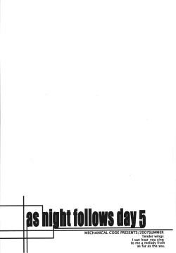 Page 5 of as night follows day 5