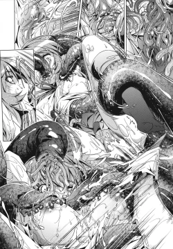 Page 6 of Shokushu wa Yawarakana Chibusa ni Makitsuki OnnaFeeler coils around a soft breast and violates women's hole.